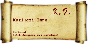 Kazinczi Imre névjegykártya